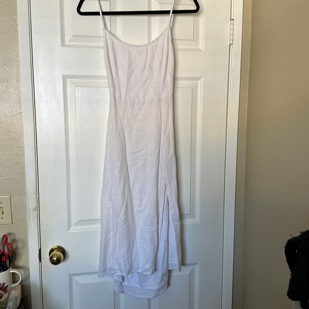 Abercrombie White linen midi dress